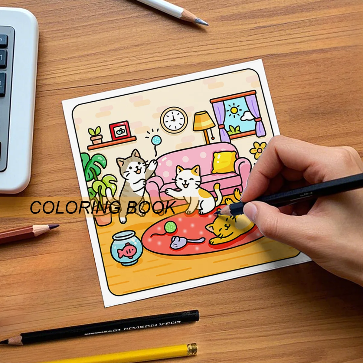 CAT MOMENTS MEOW LIFE Coloring Book 24 pages Kid Cartoon Graffiti Painting Books Featuring Adult Picture Book Creative Gift