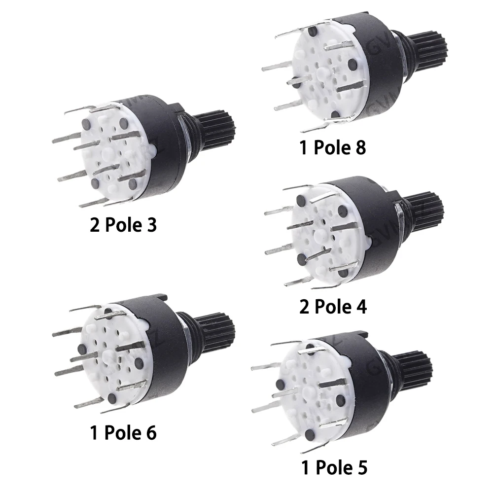 1pcs RS16 Rotary Switch 1P/2P 3-8 Position Selector Switch with Mounting Screw & Washer