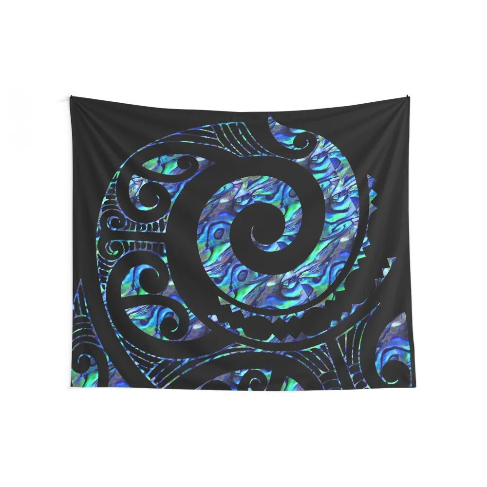 New Zealand Māori Paua Tattoo Koru Design Tapestry Bedrooms Decorations Home Supplies Tapestry