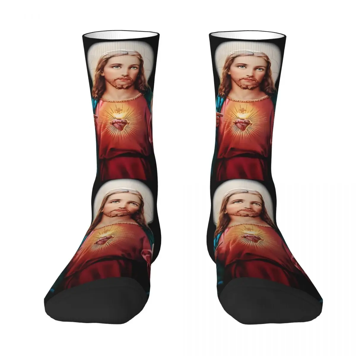 Jesus Christ Saviour Hip Hop Retro Men's Socks Unisex 3D Printed Funny Sock Gift