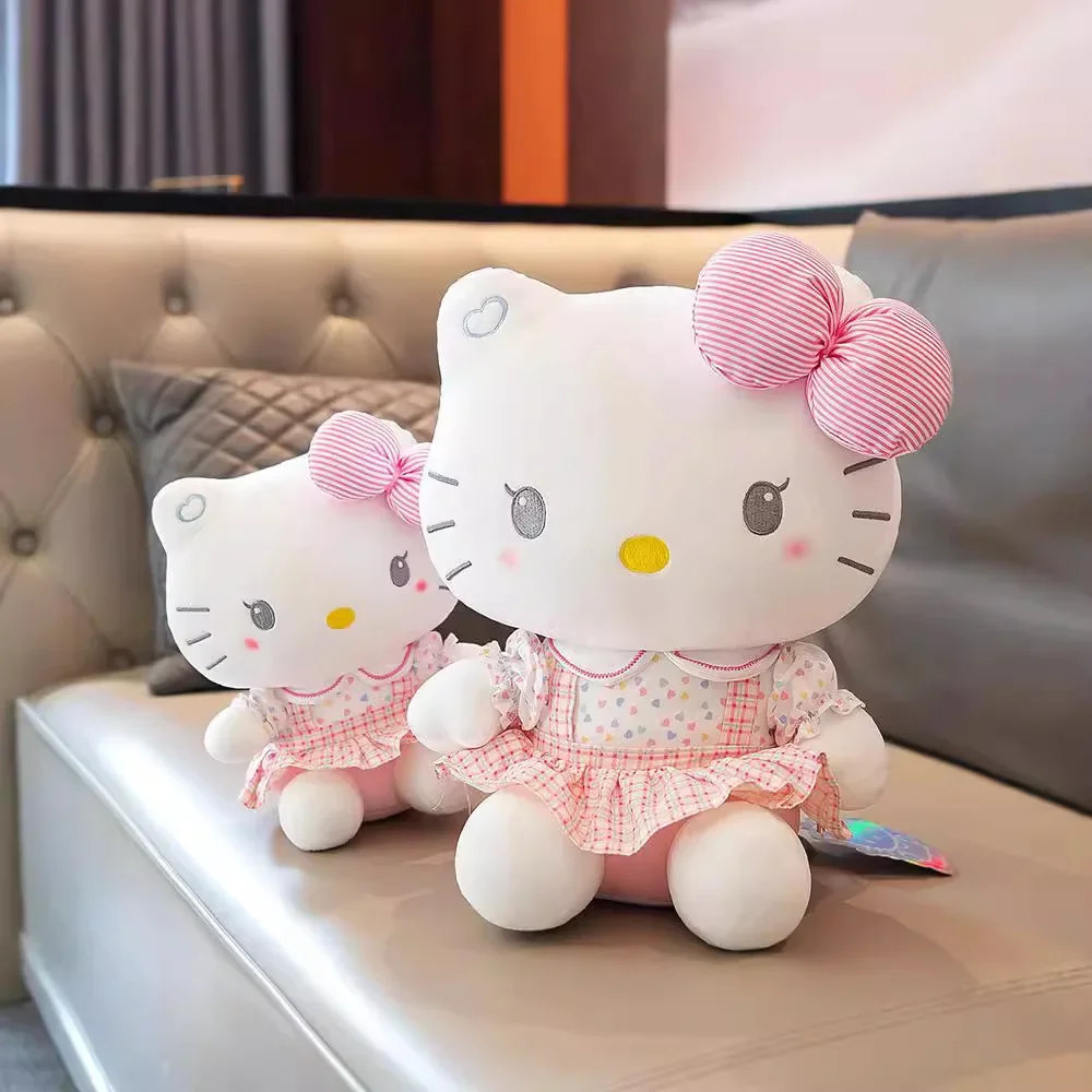 

20cm Cartoon Cute HelloKitty Plush Doll Pink Student KT Cat Doll Stuffed Anime Sanrio KT Cat Plush Doll Girls Birthday Gift Toy