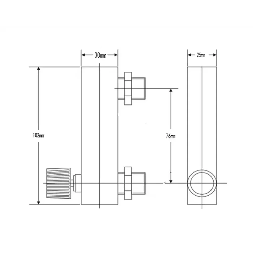 Imagem -02 - Flowmeter Rotâmetro de Gás com Válvula Instalação do Painel Ajustável Bsp Feminino 030 Lpm 0.160 Scfh Lzm-6t Air n2 4