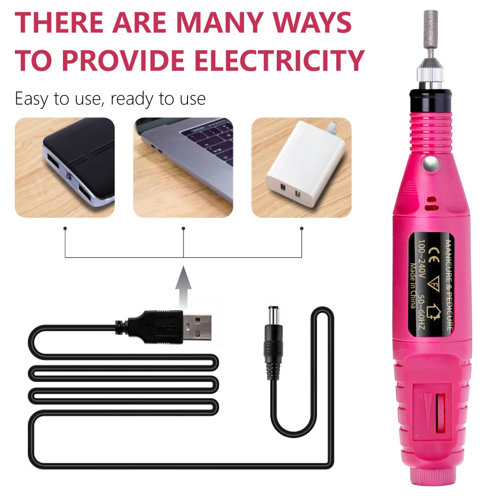 LINMANDA Electric Nail Drill Machine Set Manicure Drill Set Milling Cutters Nail File Equipment Strong Nail Polishing Tool