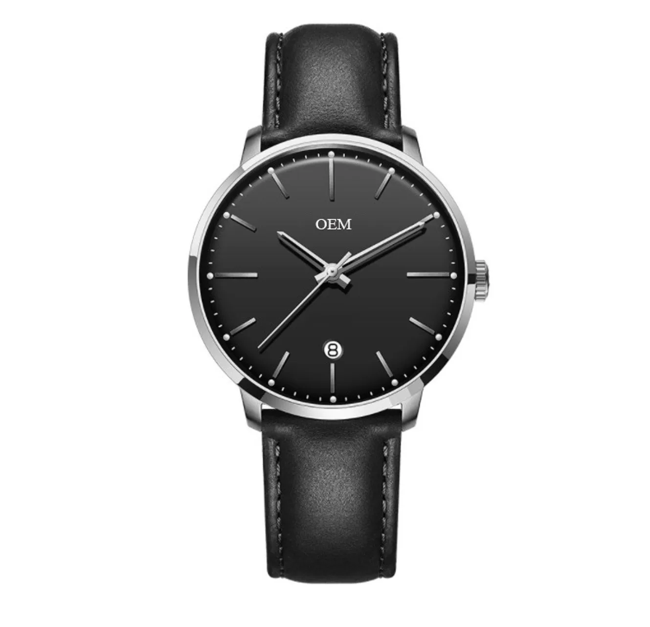 Convex Glass Men Wristwatch Date On Dial Customize Your Logo Brand Water Resistant 3ATM Quality Man Quartz Watches