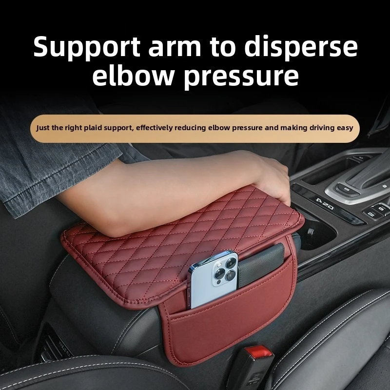 Universal Car Center Console Protector Cover Armrest Box Cushion with Pocket Arm Rest Mat Elbow Support Armrest Storage