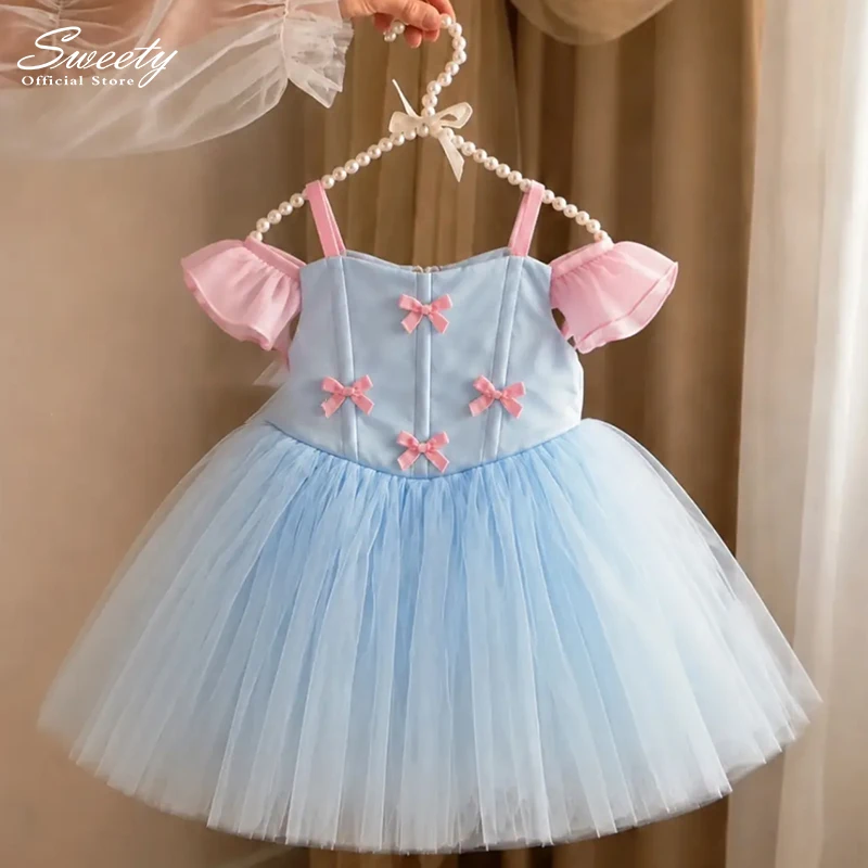 Graceful Flower Girl Dress For Wedding Organza With Embroidery 3d Flower Customized First Christmas Party Summer Children Girls