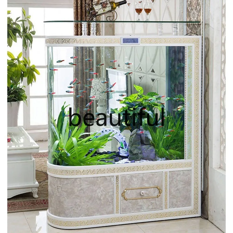 Source Factory European Ecological Fish Tank Aquarium Bullet Screen Large and Medium Living Room Lazy Free Water Change