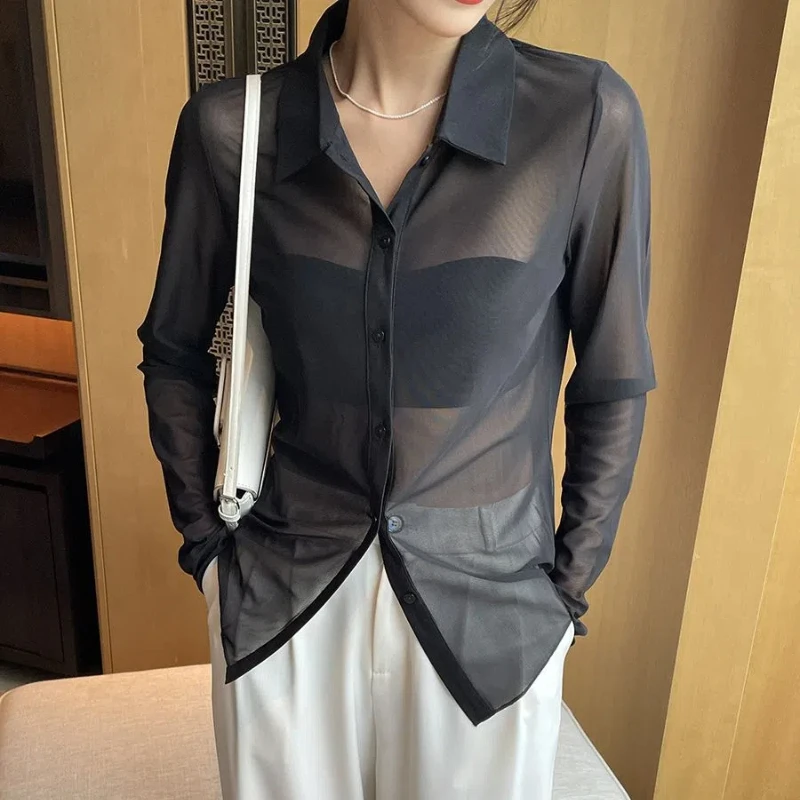 Güneş Koruyucu Gömlek Fransız Tasarımlı File Üst İnce Klima Hırka Trendy