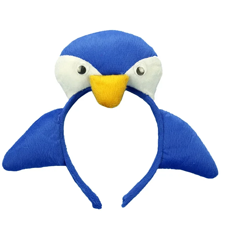 Adults Kids Plush Cartoon Children Boy  Animal Penguin Headband Hairband  Birthday Party  Cosplay Costume   Halloween Christmas