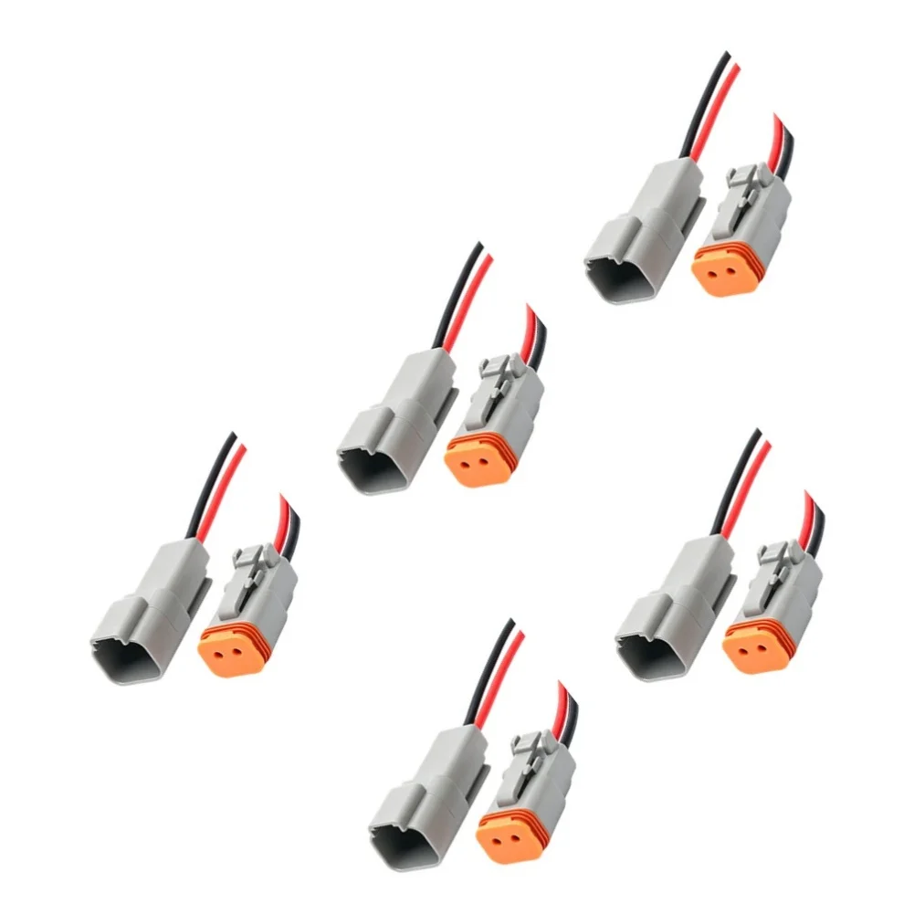 For Dt Male Female Waterproof Connector Kit 5 Pair for Automotive Use 125C Rating IP65 10A 22V 1mm Wire 15cm Length