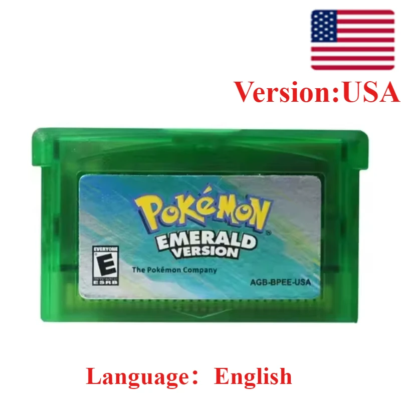 Pokemon-Serie Emerald FireRed Leafgreen Ruby Sapphire 5 Versionen GBA-Spiel in Box für 32-Bit-Videospielkonsole