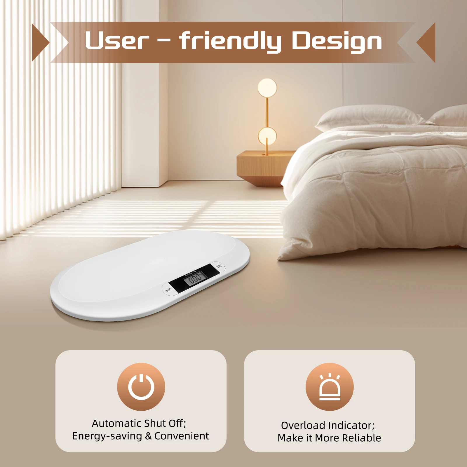 44LBS Electronic Digital Baby Scale Smart Infant Scale LCD Display ABS Weight Scale for Baby Pets 20KG