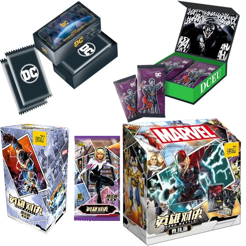 

2023 New Original Marvel Cards DC Movie Peripheral Card Superhero Battle Animal Flash Gold Game Collection Card Box Gift for Boy