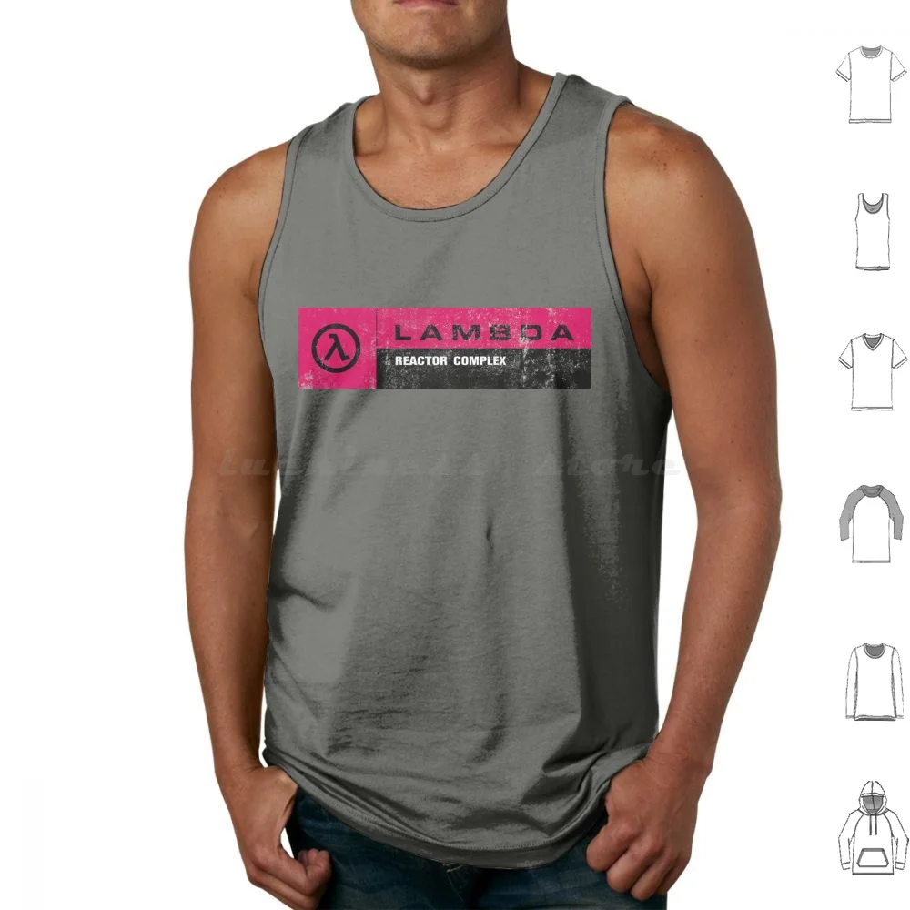 Half-Life Lambda Complex Reactor Complex Signage-Pink Neon ( Distressed ) Tank Tops Print Cotton Half Life Half Life 2