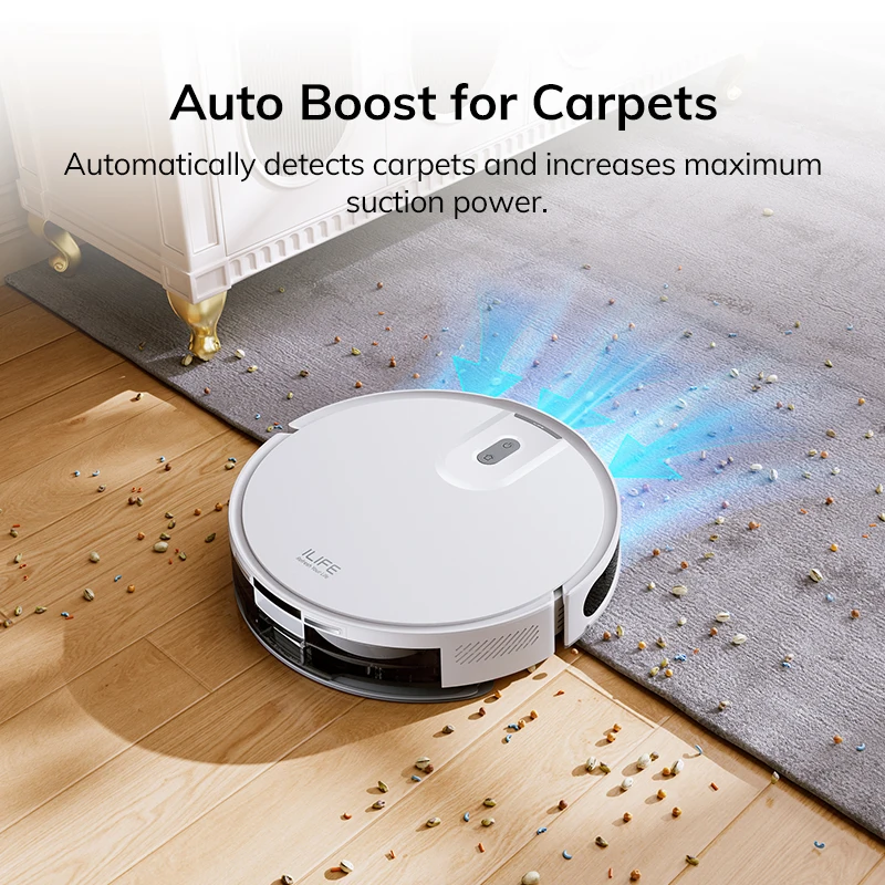 Aspiradora Robot ILIFE V20, Succión de 5000 Pa, Navegación Inteligente SOF LiDAR, Control por Aplicación, Limpieza Personalizable, Autocargable 6