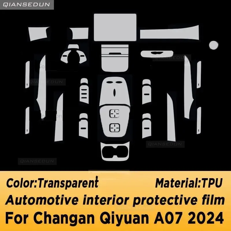 For CHANGAN QIYUAN A07 2024 Gearbox Panel Dashboard Navigation Automotive Interior Protective Film TPU Anti-Scratch Sticker