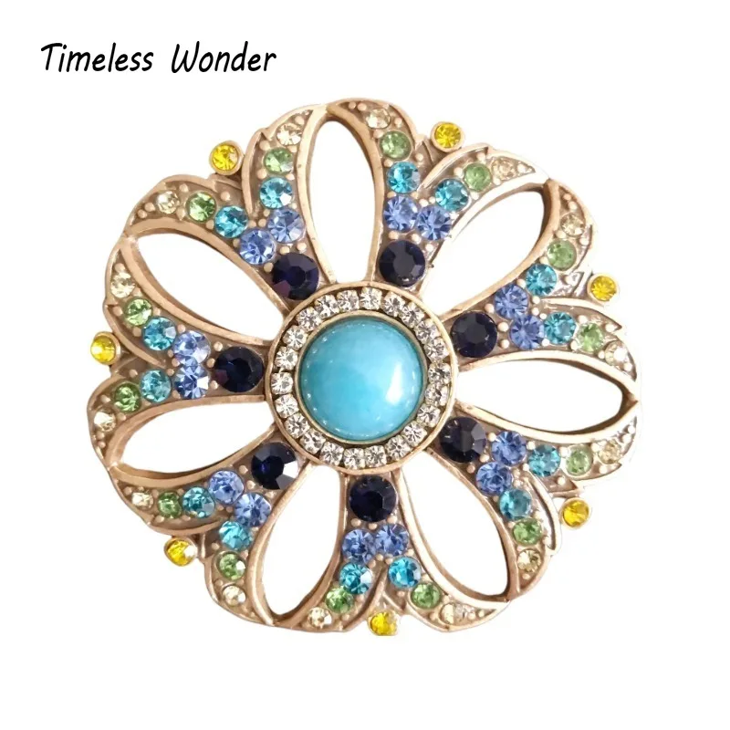 

Timeless Wonder Retro Zircon Geo Floral Brooch Pins for Women Designer Jewelry Runway Rare Luxury Gift Top Medieval Mix 2642