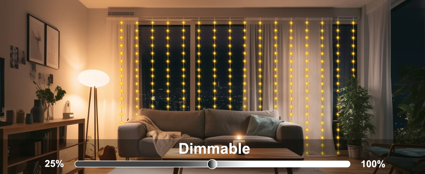 Curtain Fairy Light Waterfall 3x3m 280 LEDs Window Light 5V USB Waterproof Outdoor String Light for Christmas Patio Wall Decor