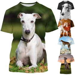 New Fashion Animal Greyhound 3D Printing T-shirt Men's and Women's Summer Casual Short-sleeved Round Neck Dog Shirt Tops