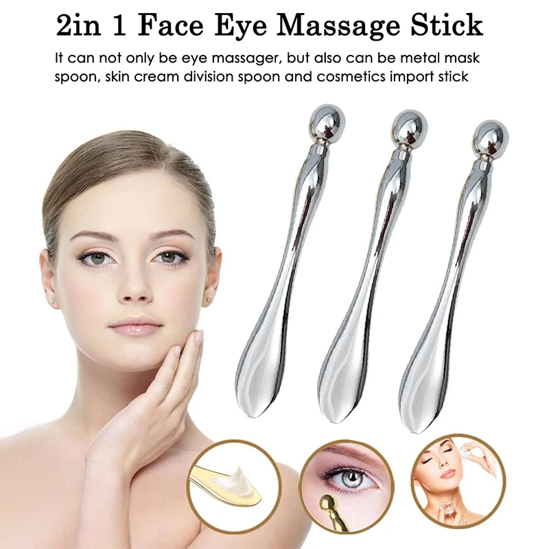 Face Massage Metal Stick Anti Wrinkle Eye Cream Applicator Mask Mixing Spatulas Scoop Eyes Massage Beauty Bar Facial Care Tool