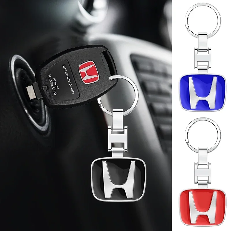 Car Key Chain Ring Zinc Alloy Buckle Auto Accessories For Honda Civic Fit Accord CRV Spirior GIENIA Odyssey CITY Envix Jade