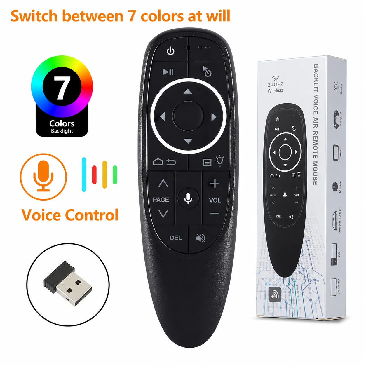 controle-remoto-por-voz-velec-g10s-pro-air-mouse-24g-sem-fio-compativel-com-bluetooth-50-para-pc-android-e-smart-tv-box