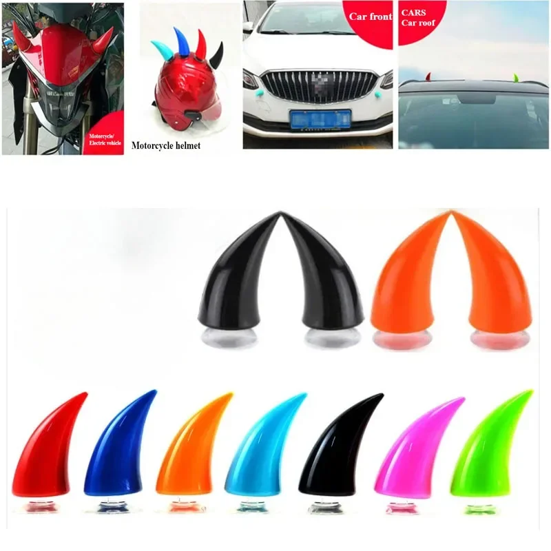 

Multicolor Motorcycle Devil Horns Electric Bike Car Styling Decoration Helmets Stickers Long Short Parts Accessories Motocross