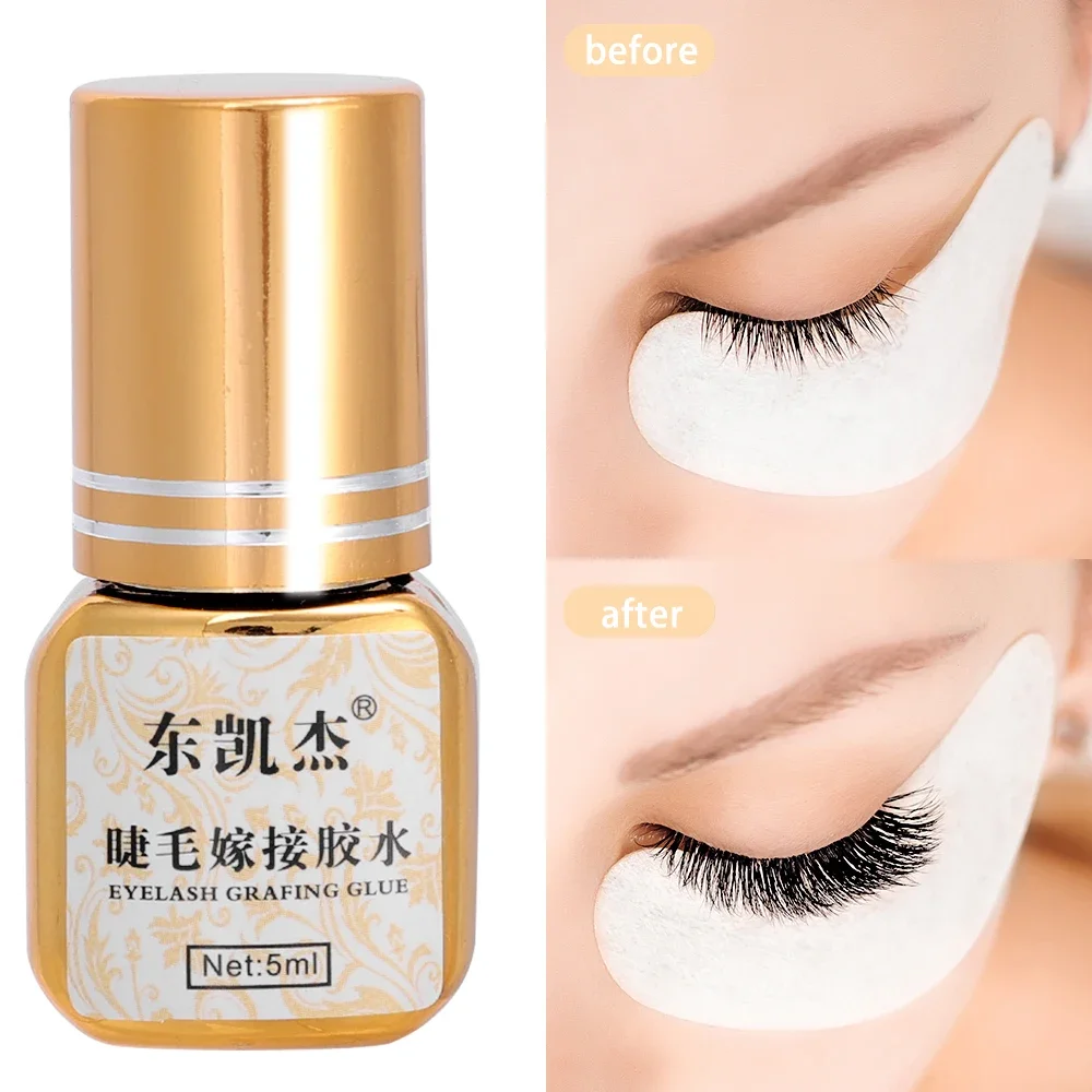 5ml Eyelashes Extension Glue Long Lasting Grafting Lashes Glue Quick Drying Adhesive Black White No Irritant Eyelash Glue Makeup