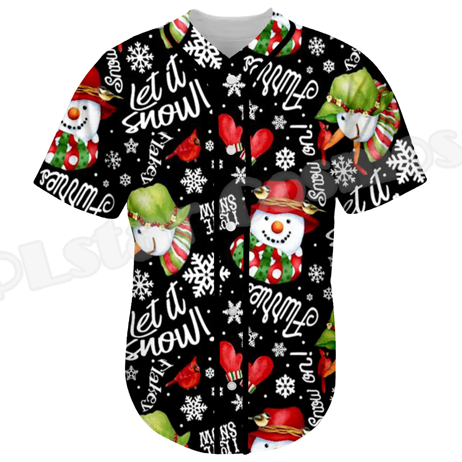 NewFashion Christmas Pattern Xmas Santa Claus Animal Deer Colorful Retro 3DPrint Casual Harajuku Funny Baseball Shirts Jersey X2