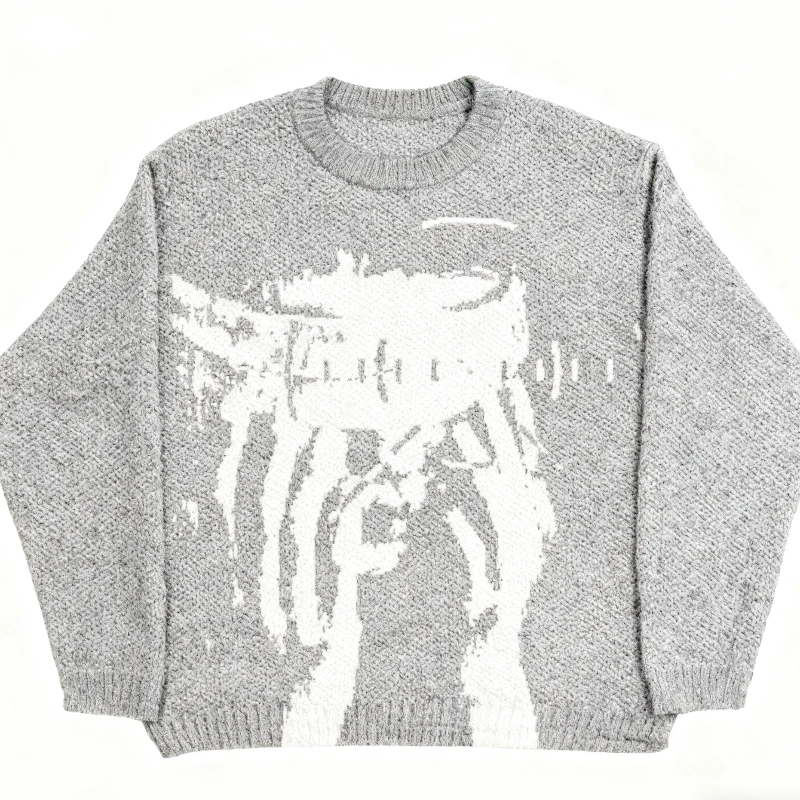 

2025 New Collection of Men's and Women's Casual Loose Sweaters, Fashionable Sweaters, Hip Hop Knitted, Customized Jacquard Patte