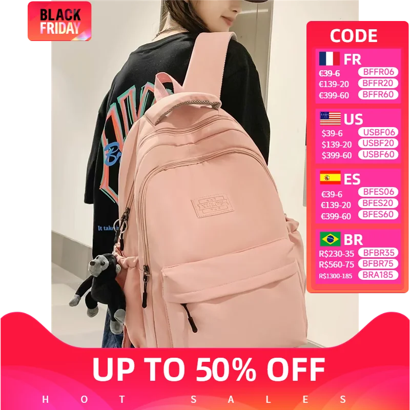 

Fashion Lady High Capacity Waterproof College Backpack New Trendy Girls Laptop School Bags Cute Girl Travel Book Bag