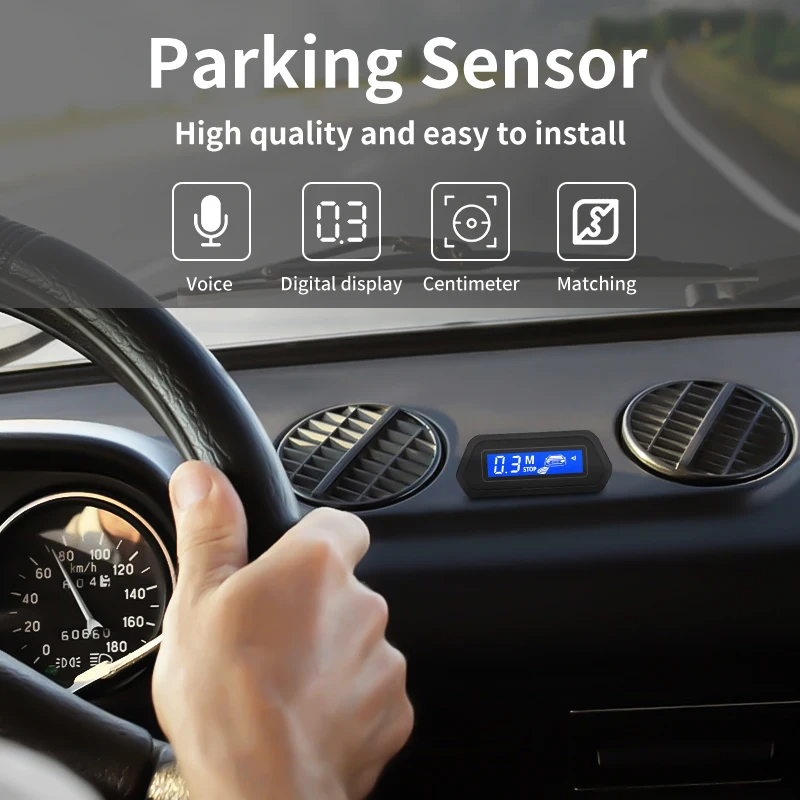 Hippcron Car Parking Sensor With Auto Parktronic Reverse LED Monitor 4 Sensors Radar Detector System Backlight Display