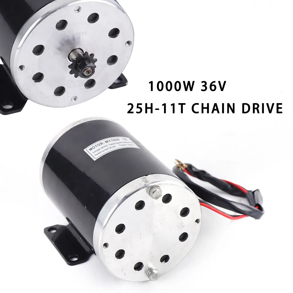 

1000W 36V MY1020 Brushed DC Motor with 25H 11T Chain Sprocket for Electric Scooter Go Kart Mini Bike ATV Quad