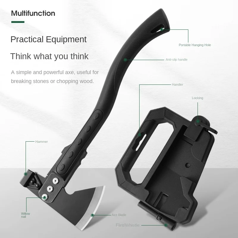 Multifunctional tactical axe, field tree chopping, wood chopping, engineer axe, mountain axe knife, outdoor self-defense surviva