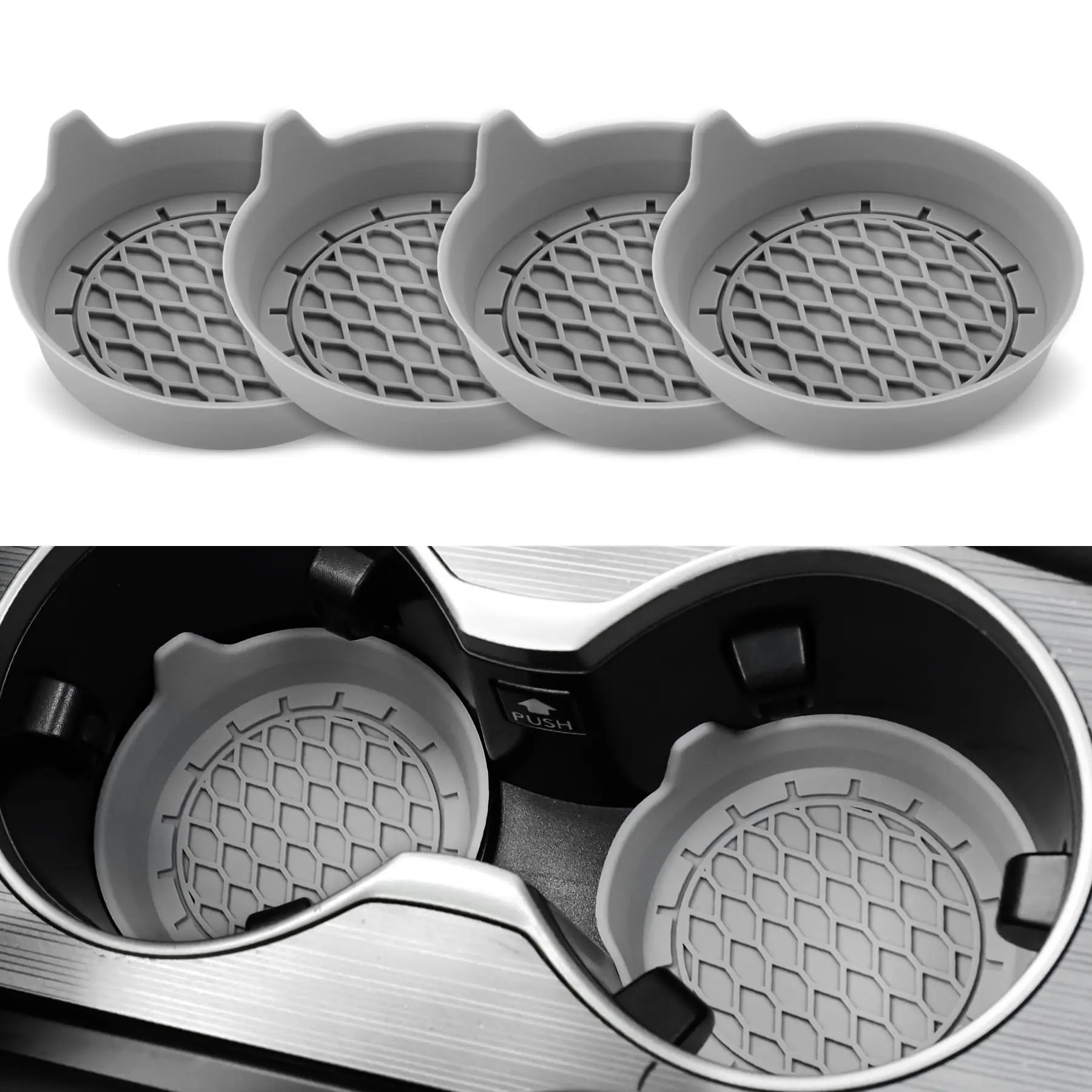2/4 stücke Auto Tasse Halter Untersetzer Silikon Tasse Halter Einsatz Universal Non-Slip Tasse Halter Auto Zubehör Innen stille Tasse Pad – Detail 7