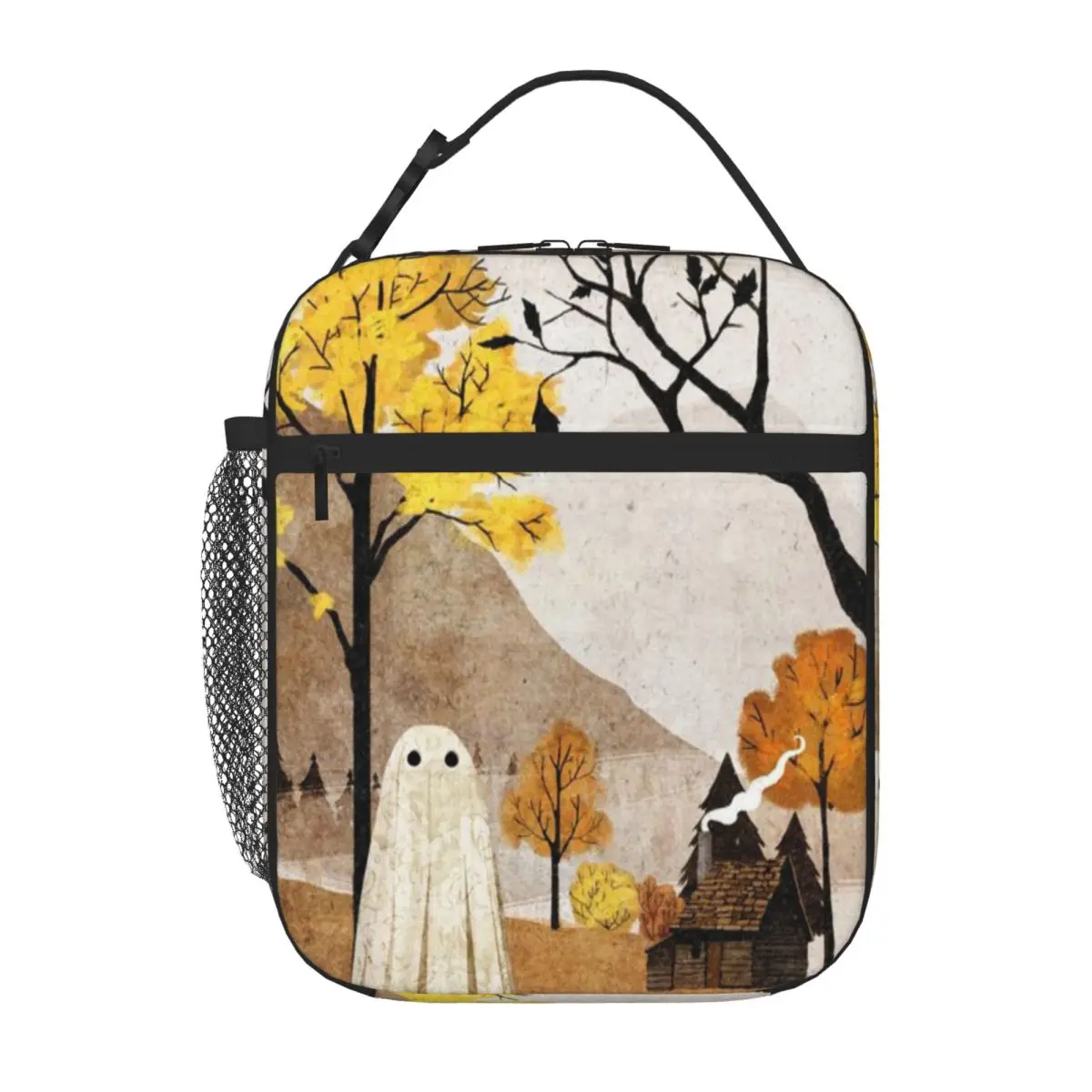 Hot Sale Walter In Autumn Marble Print Shoulder Lunch Bag Newborn Food Storage Bento Bag
