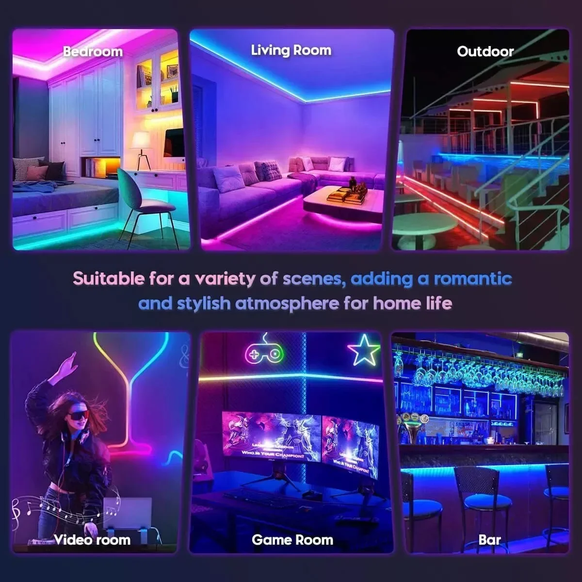 5V RGB Neon LED Strip 1/2/3/4/5m Waterproof Flexible Ribbon Tape Neon DIY Sign with App & Remote Control for Room Decorations