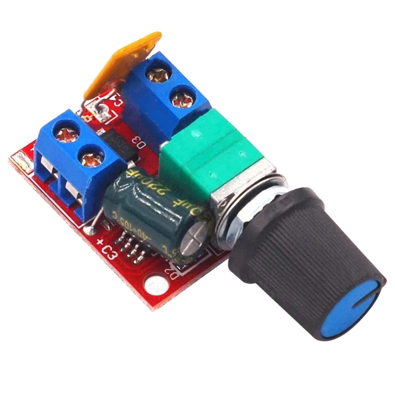 Mini DC Motor PWM Speed Controller, 3V-35V, Speed Control Switch, LED Dimmer, 5A Módulo Board, 90W Alta Velocidade DIY, 5 Pcs