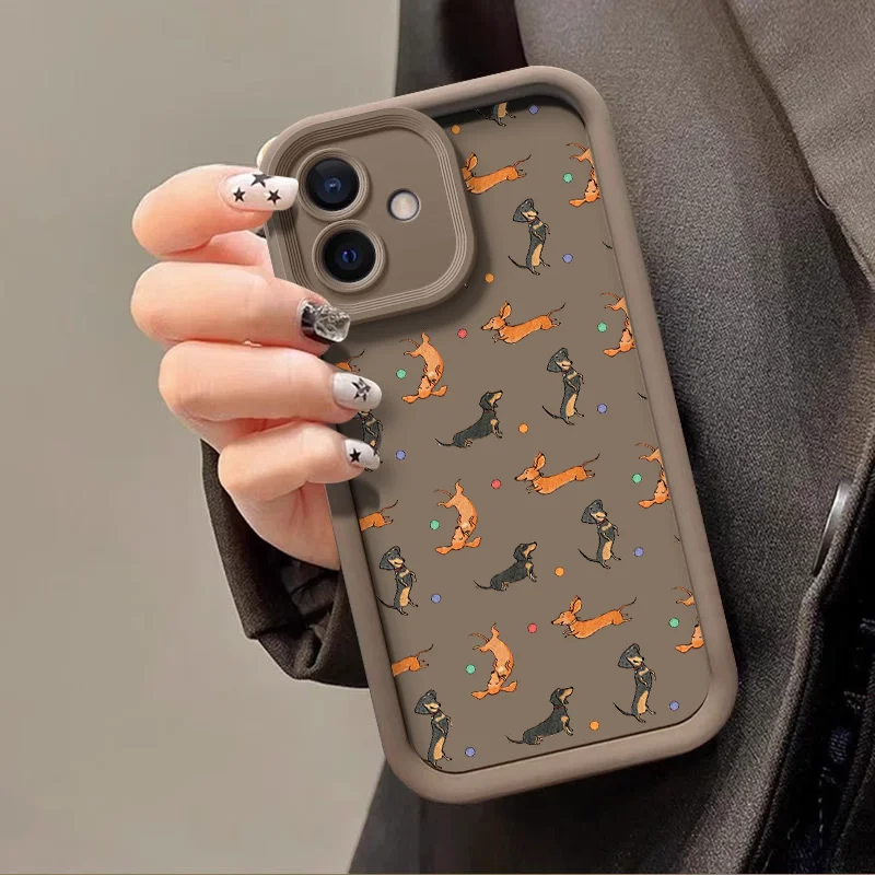 Creative Minimalist Dachshund Dog Printed Phone Case for Xiaomi Redmi Note 14 13 12 11 10 Pro Plus 9 12S 11T 13C 12C Soft Covers view 5