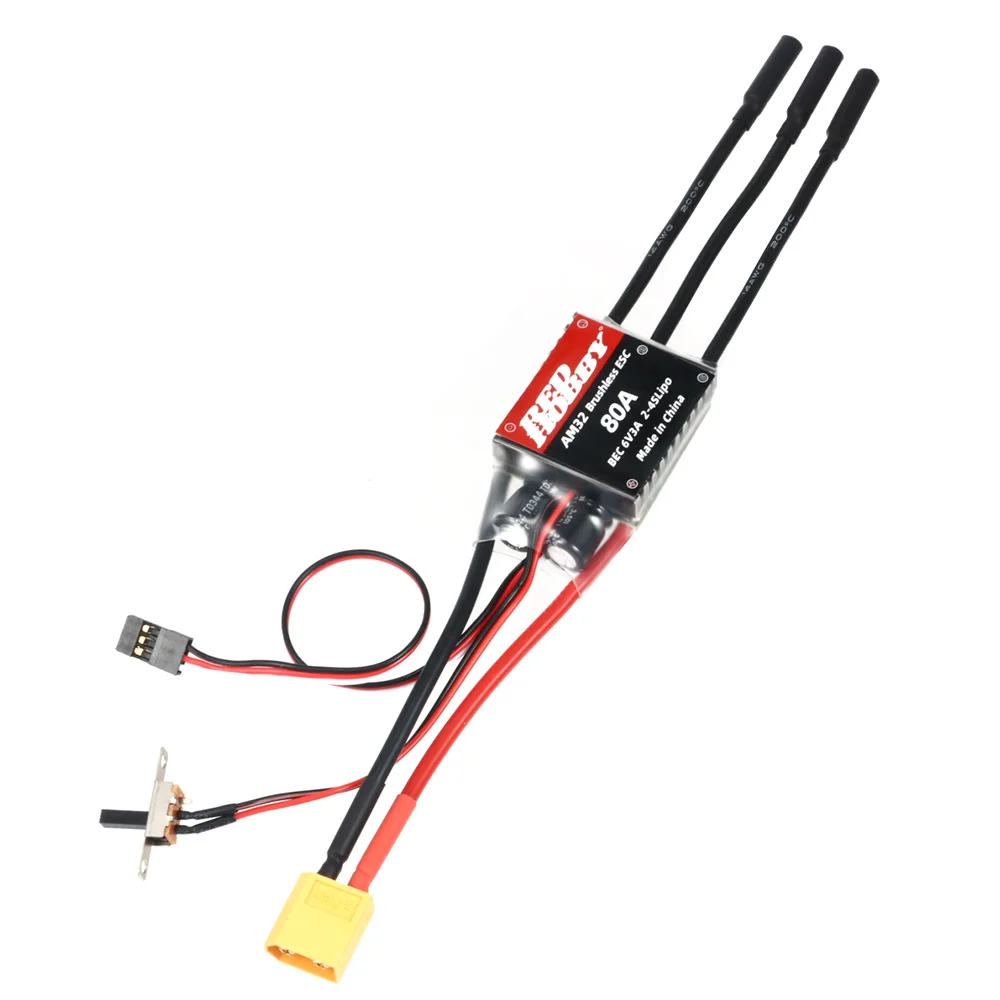 Redhobby AM32 80A Bidirectional Brushless ESC 32-bit 2-4S BEC 6V/3A for FPV Racing Drone RC Crawler Car