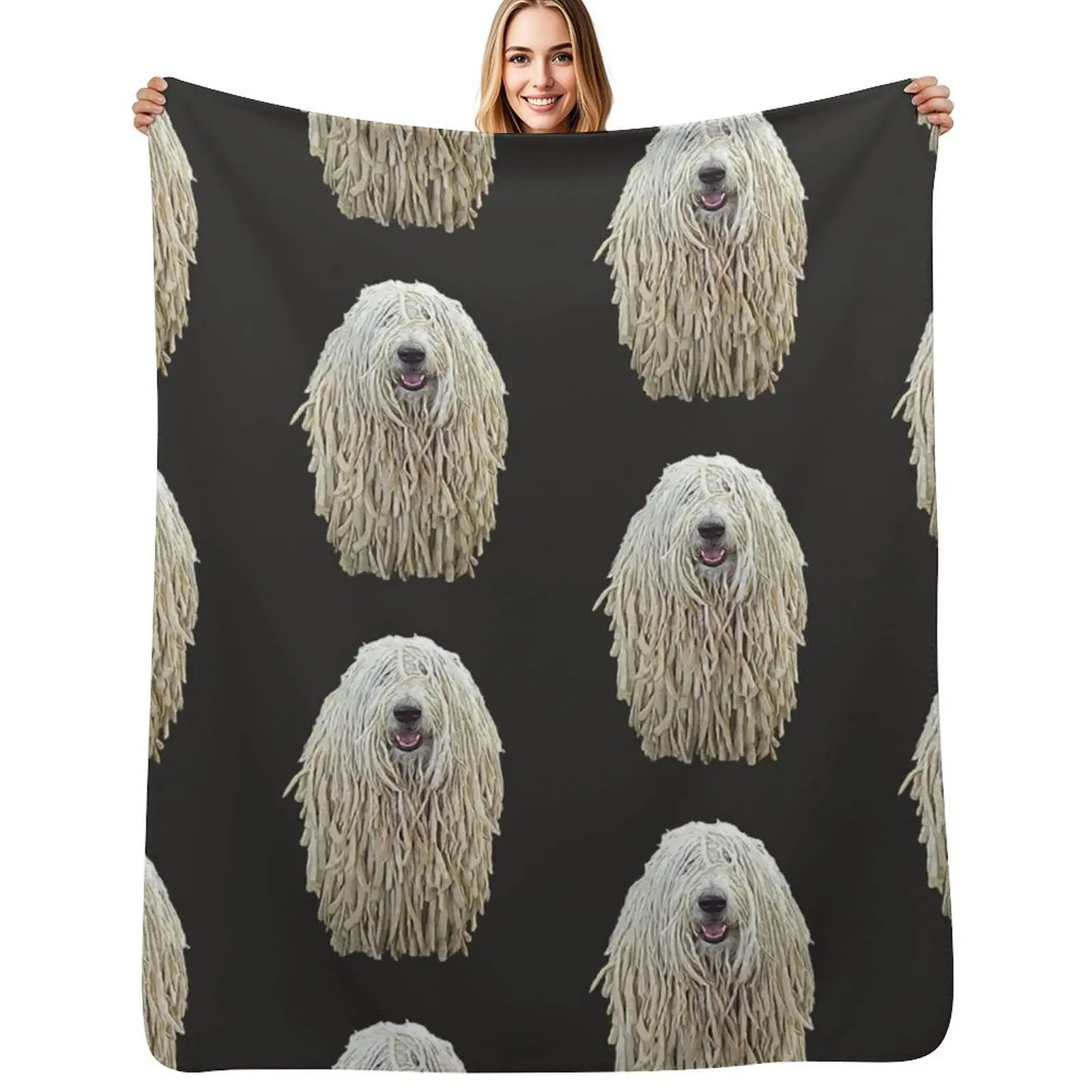 Manta con diseño de perro Komondor, manta suave para todo tipo de clima para sofá