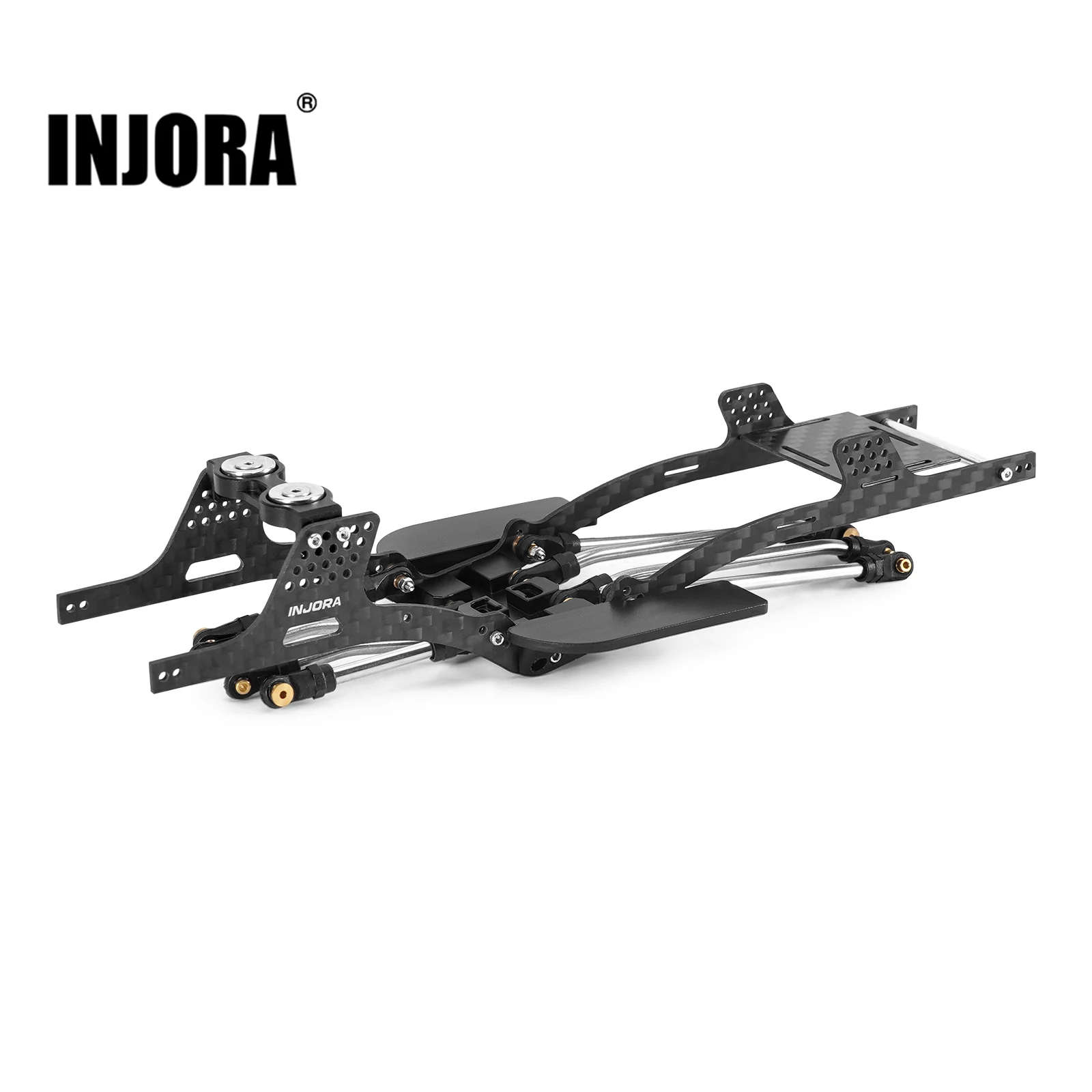 INJORA Carbon Fiber LCG Chassis Kit for 1/24 SCX24, 155mm Wheelbase, 12° Skid Angle