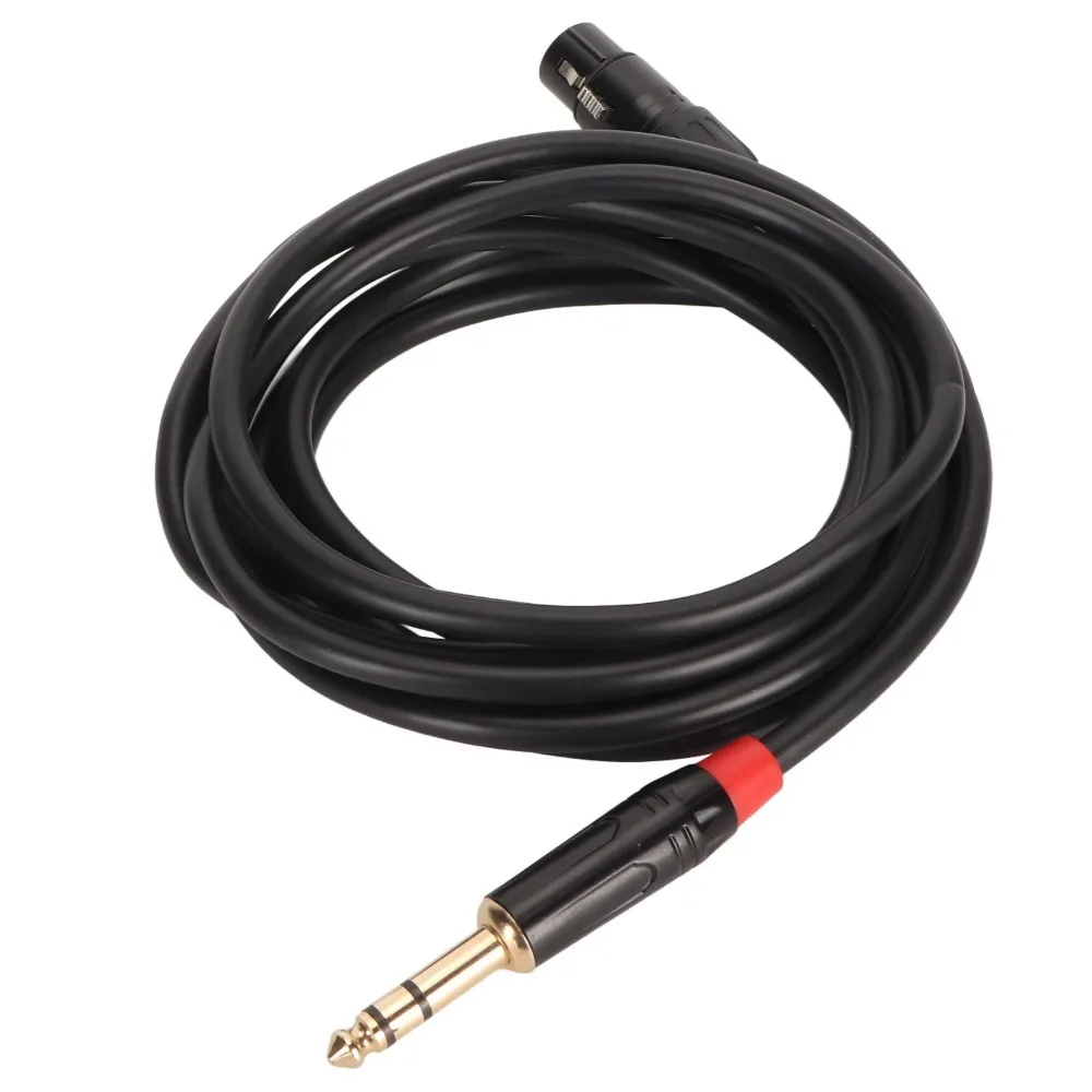 20 AWG OFC Core 3PIN XLR Female To 1/4 Inch 6.35mm Cable 3 Meters/9.8ft Multilayer Shielding Microphone Cable Plug and Play