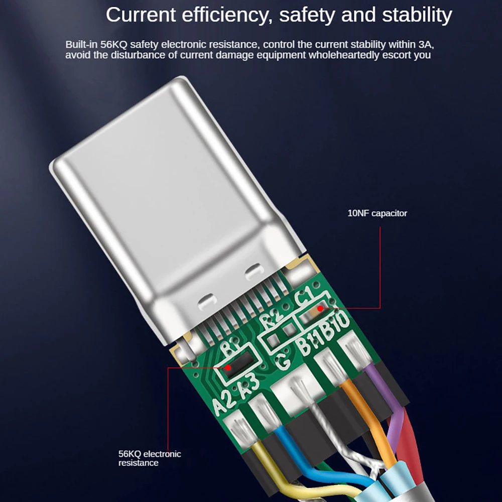 Hannord USB3.2 10Gbps Cable USB A to Type-C 3.2 Data Transfer USB C SSD Hard Disk Cable 3A 60W Quick Charge 3.0 Charge Cable