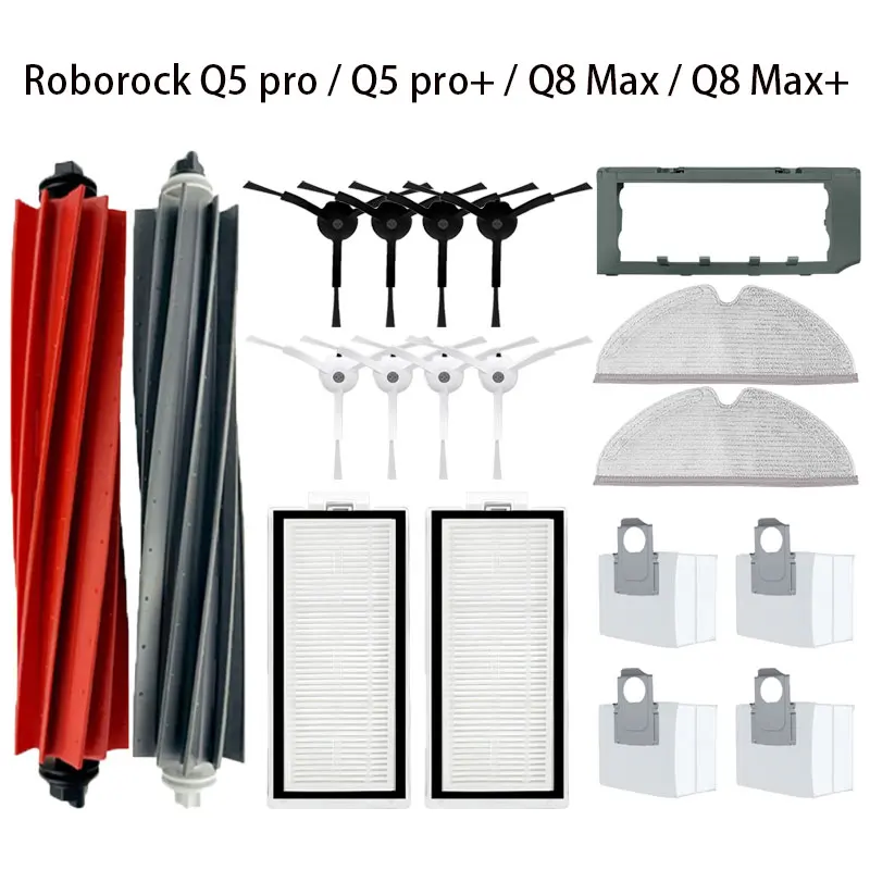 For Roborock Q8 Max, Q8 Max+, Q5 Pro, Q5 Pro+ Replacement Parts Accessories Main Side Brush Hepa Filter Mop Dust Bag