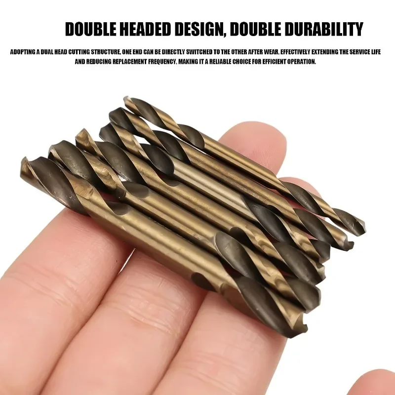 3/3,5/4,5/5/6mm Doppelkopf-Spiralbohrer, superharter Spiralbohrer für Metall, Edelstahl, Eisen, Holz, Bohrwerkzeug – Detail 5