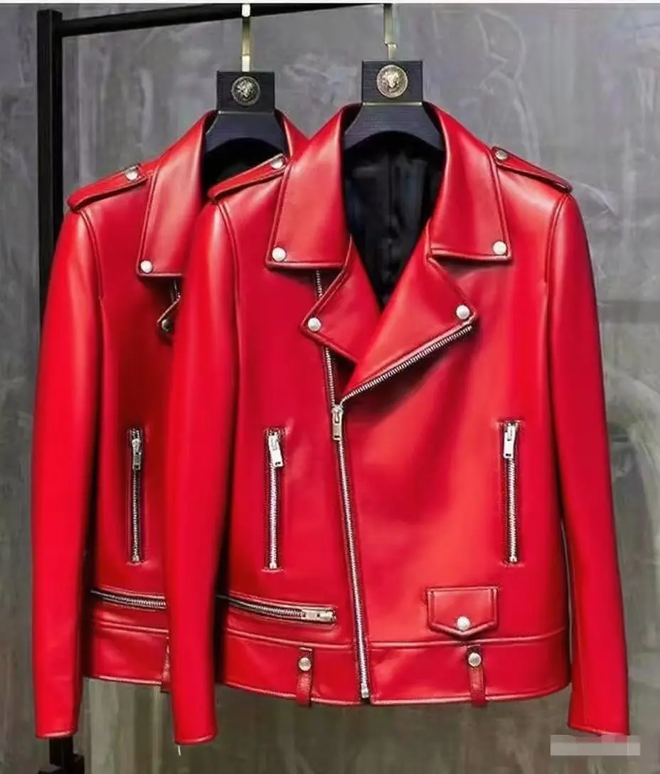 2026 PU Leather New Leather Jacket Sheep Suit Motorcycle Leather Coat Womens Streetwear Regular Slim Large Size Jacket Coat