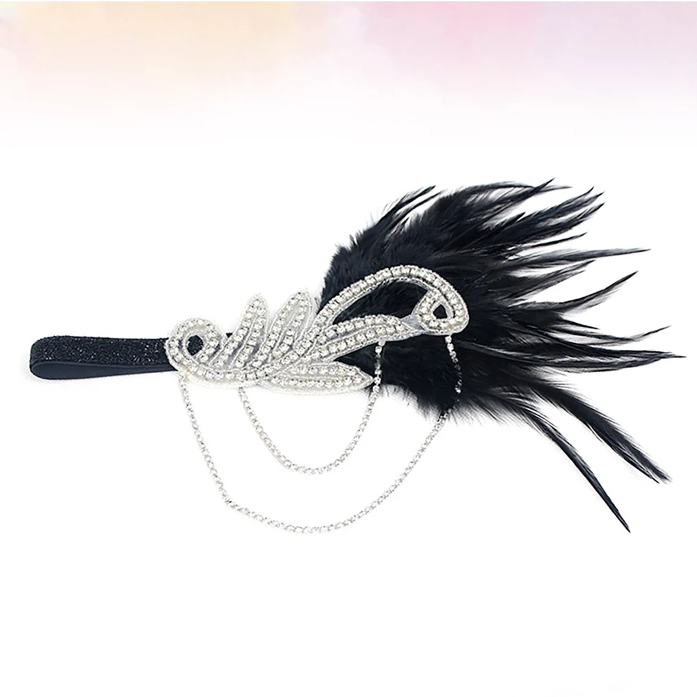 

1pc Headband Black With White Rhinestone European Style Bridal Hair Accessory For Party Wedding Banquet Travel Stage