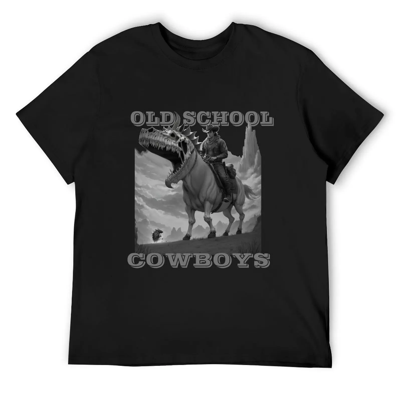 Old School Cowboys T-Shirt aesthetic clothes customs animal prinfor boys quick drying Men's clothing