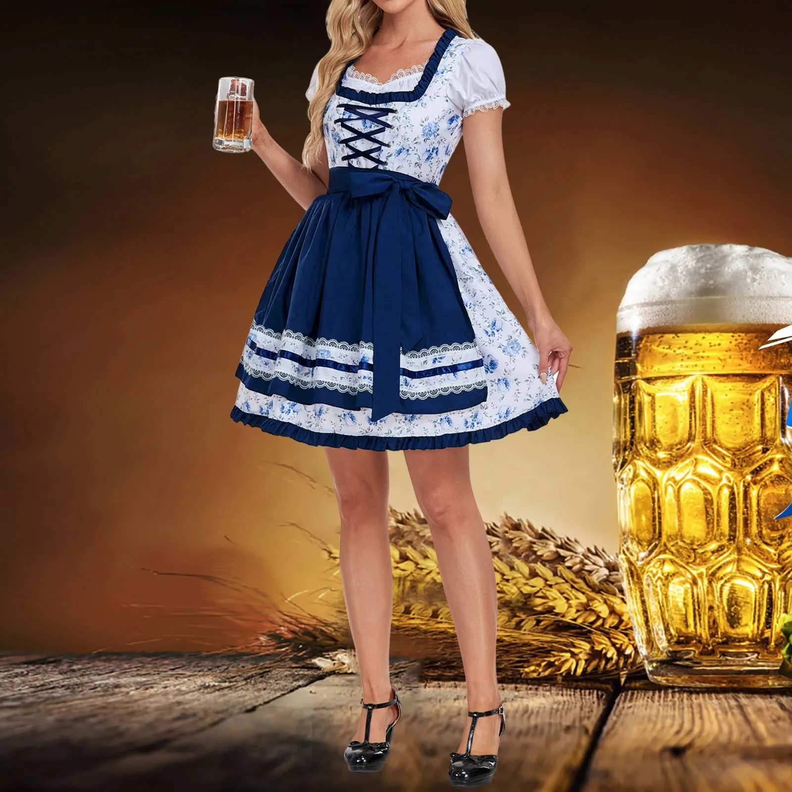 

Oktoberfest Costumes Women Dirndl Dresses 2Pcs German Dresses For Oktoberfest Festival Bavarian Costume Medieval Shirts for Kids